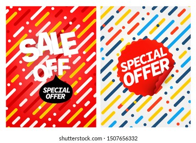 Different colorful advertising banners vector set