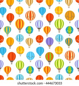 Different colorful air balloons seamless pattern