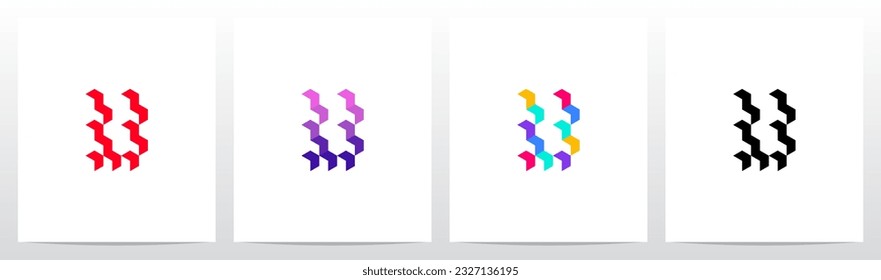 Different Colorful Boxes Letter Logo Design U