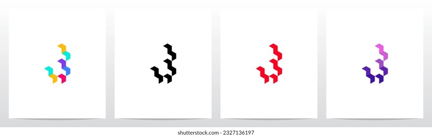 Different Colorful Boxes Letter Logo Design J