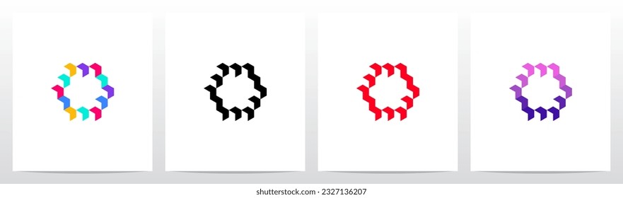 Different Colorful Boxes Letter Logo Design O