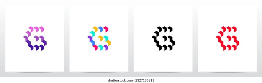 Cajas de colores Diferentes Letra Diseño de Logotipo G