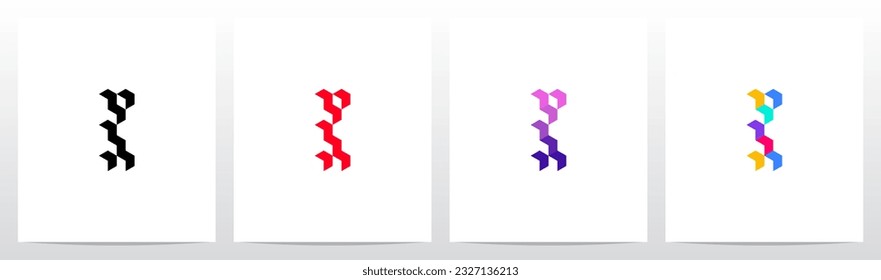 Different Colorful Boxes Letter Logo Design I