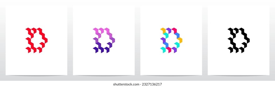 Different Colorful Boxes Letter Logo Design D