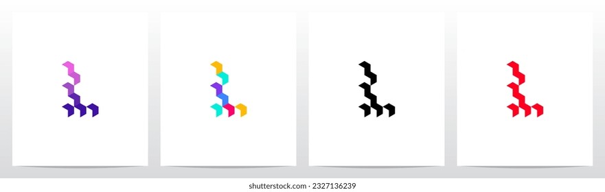 Cajas de colores Diferentes Letra Diseño Logotipo L