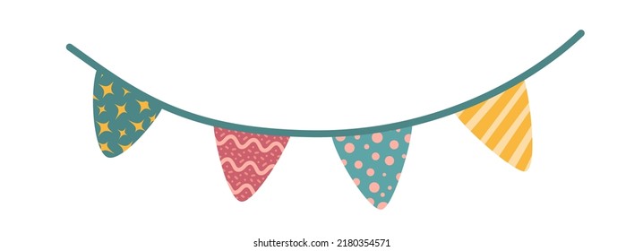 Diferentes Bunting coloridos, Garland festivo de banderas con puntos y franjas para cumpleaños infantil, fiestas de duchas para bebés y otras celebraciones, para la decoración de invitaciones, ventas y tarjetas de felicitación.