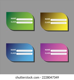 Different colorful post note stickers, vector collection. Sticky tapes with shadow template. Post note paper. Place any text on it.
