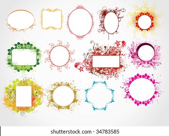 different and colorful shape frame set illustration