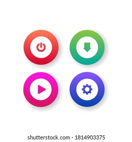 Different colorful web button collection design isolated on white background