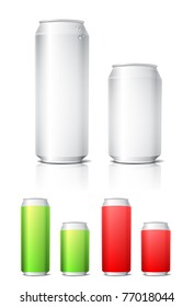 Different colors aluminium cans template