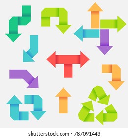 Different colors arrow sign