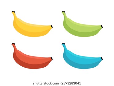 Different Colors of Bananas Vector Illustration