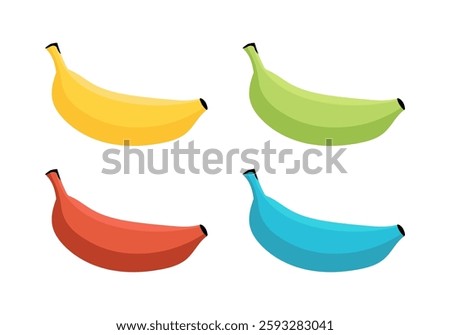 Different Colors of Bananas Vector Illustration
