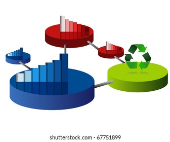 Different colors business circle graphs. vector file also available