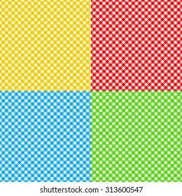 different colors checked fabric tablecloth texture seamless pattern vector illustration.