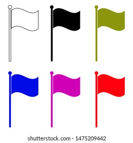 Different Colors Flags Vector Icon Stock Vector (Royalty Free ...