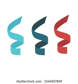 Different colors gift ribbons. Strips or braid.
