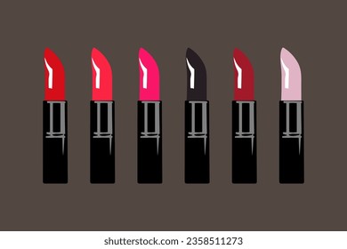 Different colors lipstick vector bundle
