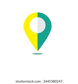 different colors of map pointer icons with soft shadows in a flat style. Vector collection of markers in different colors. Specifies location point of objects on the maps or charts.