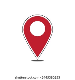 different colors of map pointer icons with soft shadows in a flat style. Vector collection of markers in different colors. Specifies location point of objects on the maps or charts.