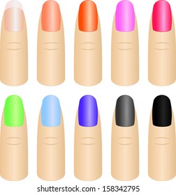 Different colors of nail polish