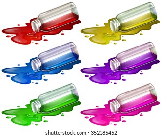 Different colors of paintings illustration