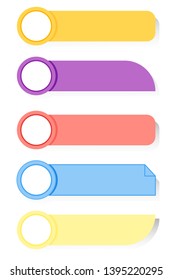 Different colors of the paper for the text collection vector. The layout of the advertisement is isolated on the transparent. Put any text on it. Vector illustration