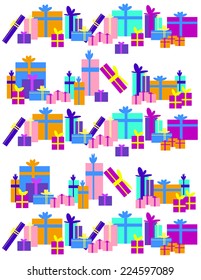 Different colors and size of gifts on white background.  EPS vector format.