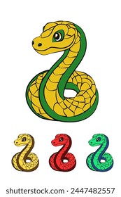 Different Colors Of Snake Illustration