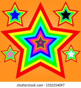 different colors of stars, 5 stars, stars in stars