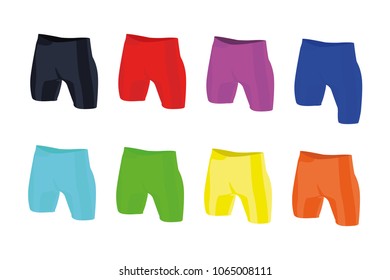 different colors swimming trunks realistic vector illustration isolated