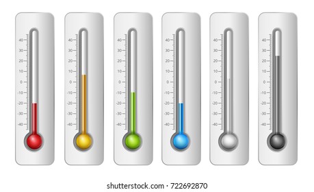 Different Colors Thermometers Celsius Scale Vector Stock Vector ...