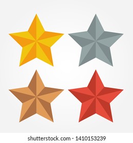 different of colors vintage star