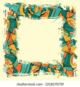 El fondo lineal de distintos colores grunge con diferentes elementos de forma geométrica. Plantilla moderna de ilustración de patrones gráficos