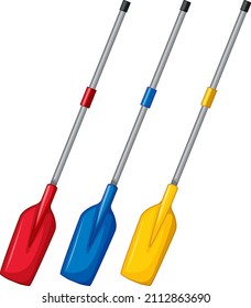 Different colour of paddles illustration