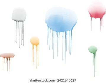 Different coloured watercolour surfaces in different styles