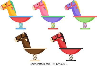 Verschiedene Farben der Frühlingspferde Illustration