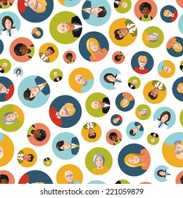 Different coloutfDifferent coloutful user interface avatar flat icons isolated on white seamles patternul user interface avatar flat icons isolated on white seamles pattern
