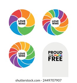 Different community symbols of Pride Month. LGBTQI+ flat vector illustrations for fabric print and other