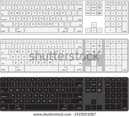Different Computer Keyboard stock illustration