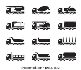 Different construction trucks - vector illustration
