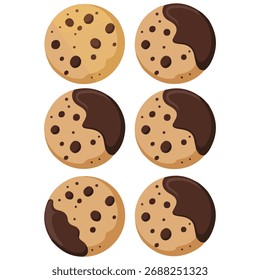 Diferentes cookies sortimento conjunto vetor isolado fundo branco