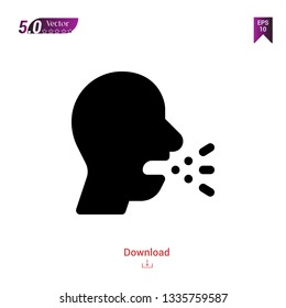 different cough icon isolated on white background. Best modern. Graphic design, mobile application, user interface. Editable stroke. EPS10 format vector illustration