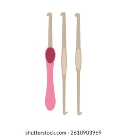 Different crochet hooks Vector illustration