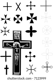 different cross collection isolated on white background