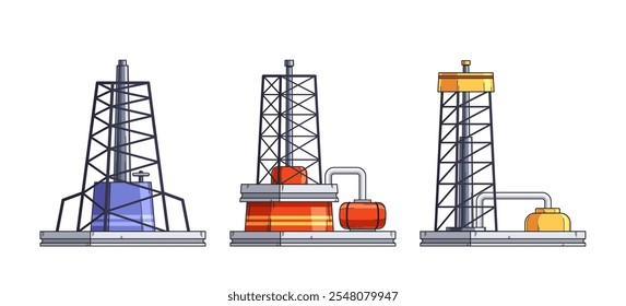 Plataformas diferentes de petróleo bruto para o desenvolvimento de depósitos minerais e extração de combustíveis fósseis