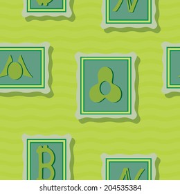 Different cryptocurrency and traditional currency vector symbols