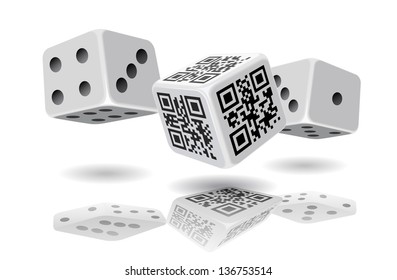 Different cubes are on the white background.