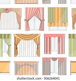 Different curtains and blinds for interior design
