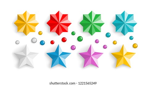 Different decor elements for holidays. Vector illustration